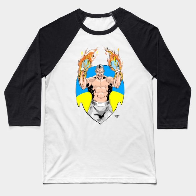 Usyk fire Baseball T-Shirt by BarnesComicArt